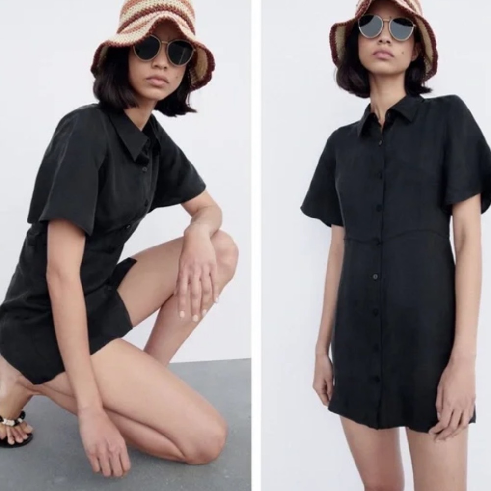 Zara button down mini dress